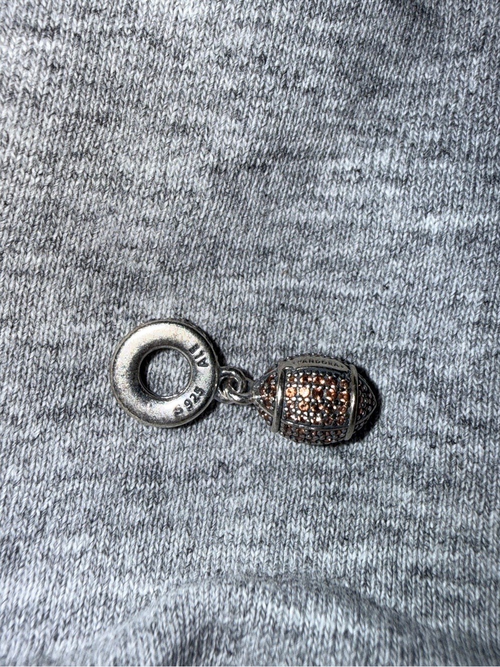 Pandora Sterling Silver Pavé Football Charm